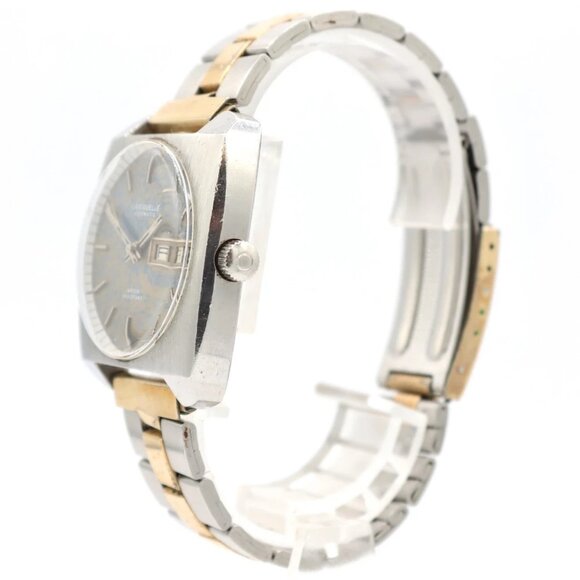 Vintage 35mm Caravelle Faded Blue Tropical Men's Automatic Wristwatch Steel - Picture 6 of 10